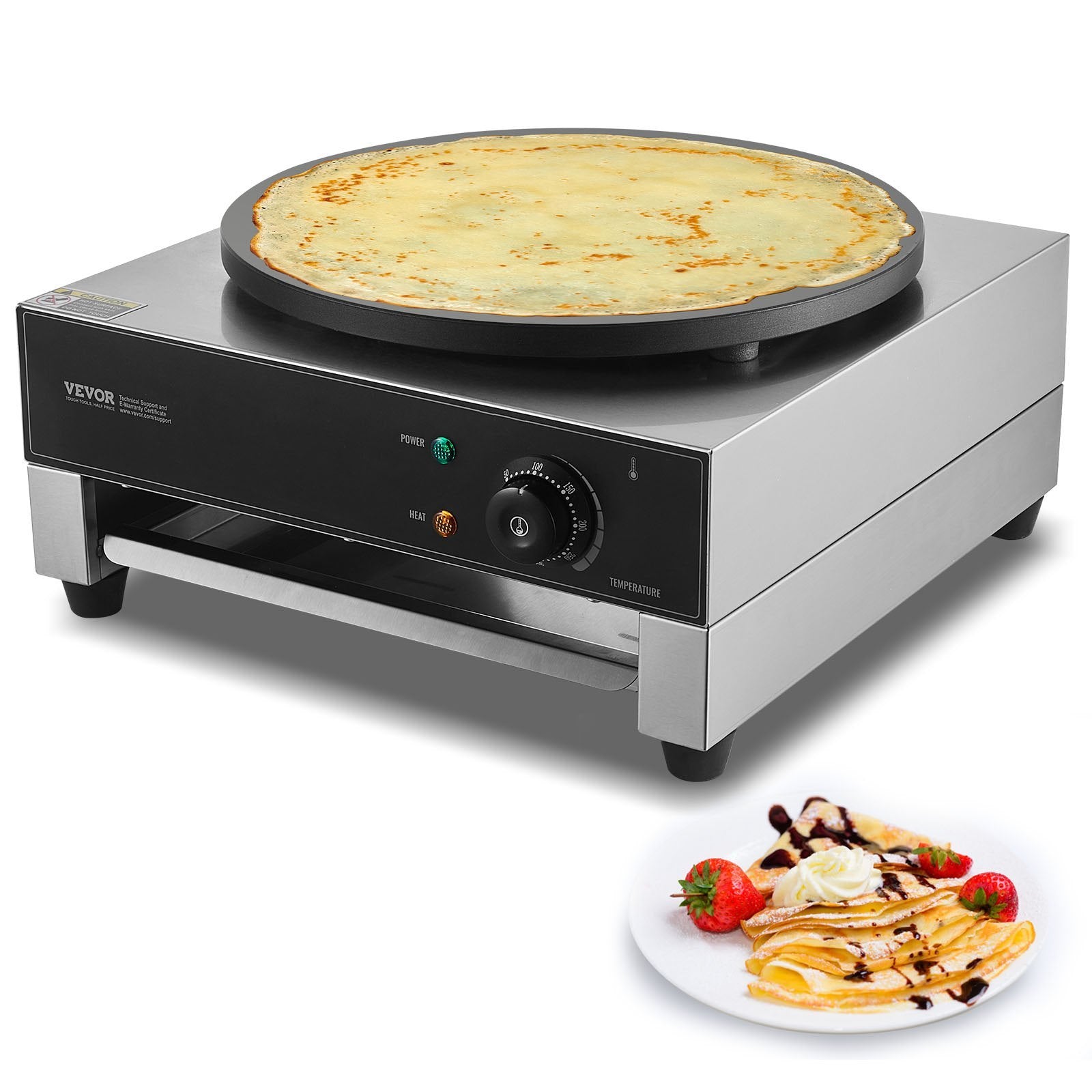 16-Inch Electric Crepe Maker Commercial Crepe Machine 1700W Non-stick