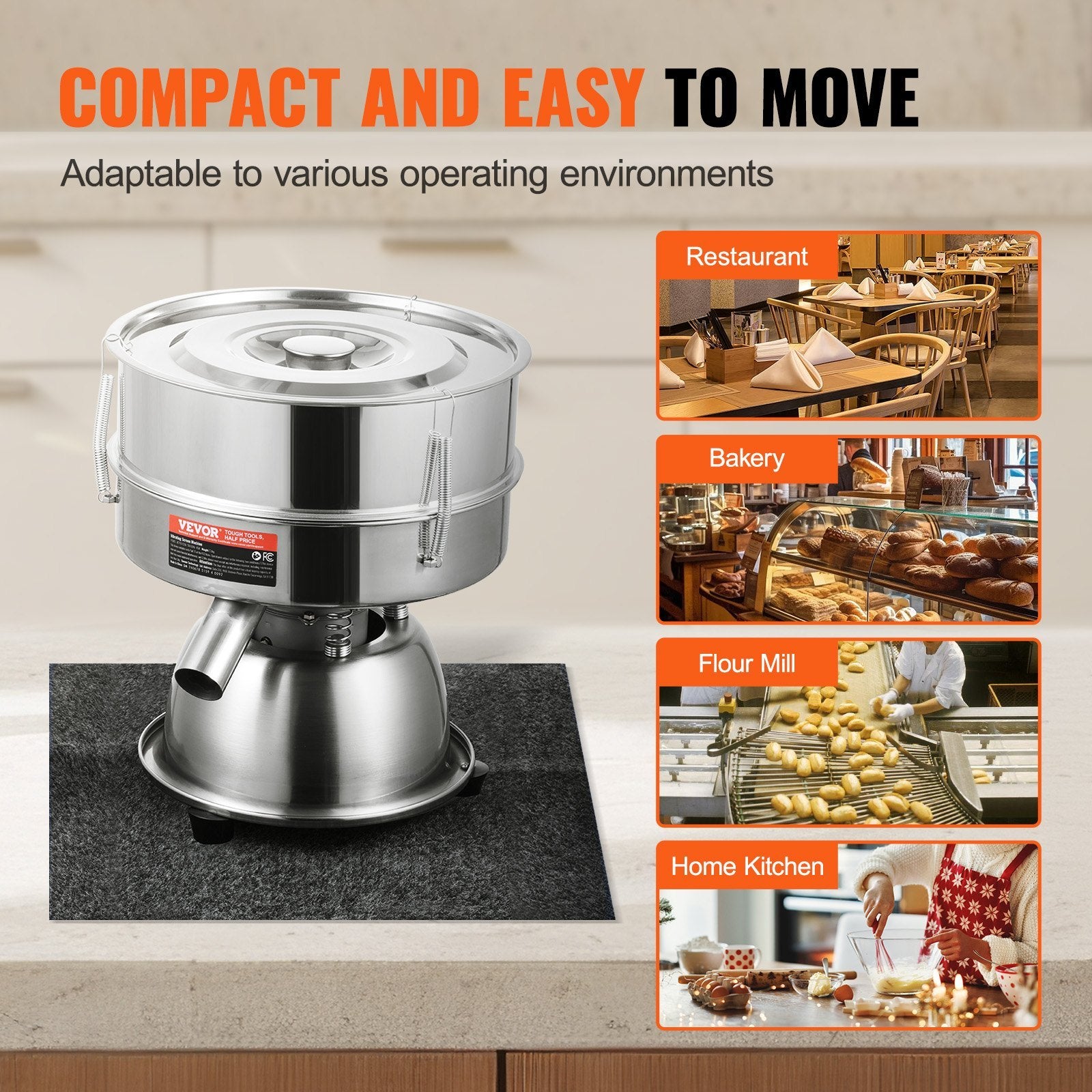 Electric Vibrating Sieve Machine With 12+80 Mesh Automatic Sifter Shaker