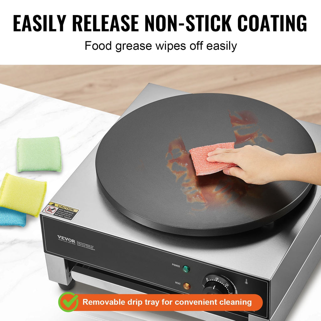 16-Inch Electric Crepe Maker Commercial Crepe Machine 1700W Non-stick