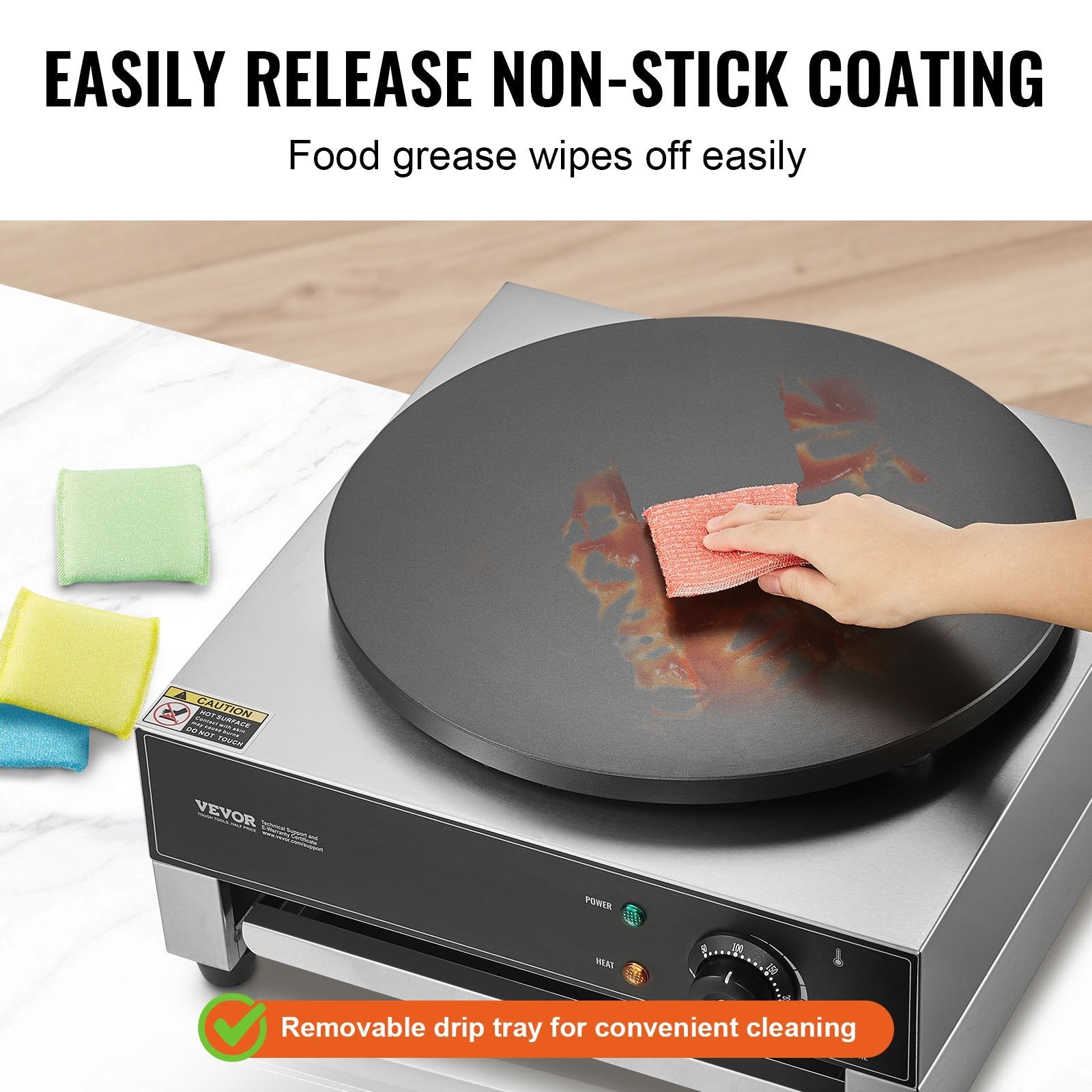 16-Inch Electric Crepe Maker Commercial Crepe Machine 1700W Non-stick